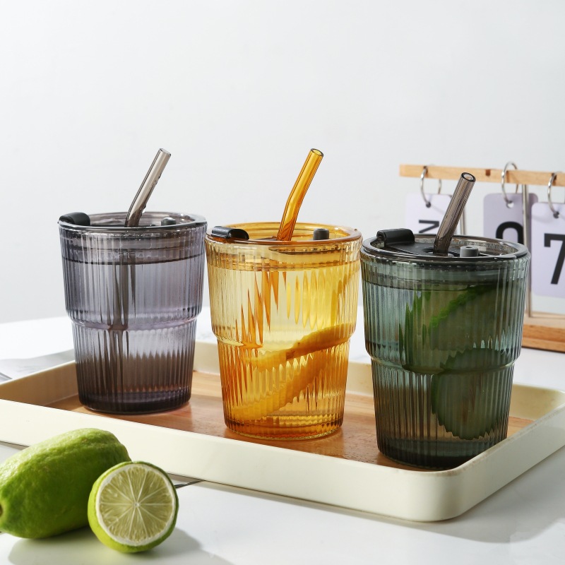 internet celebrity bamboo joint cup ins wind straw coffee cup store celebration drainage advertising gift glass water cup printed logo Specification drawing