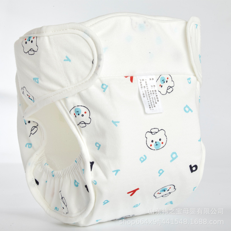baby's diaper pants pocket waterproof newborn baby child pure cotton washable side leakage prevention meson fixing band baby training pants full figure