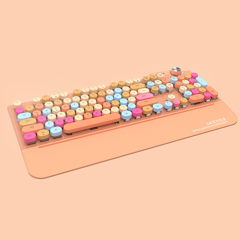 geezer g7 mechanical keyboard bluetooth 2.4g wireless wired charging three-mode game office boys and girls round parts Application Scenario