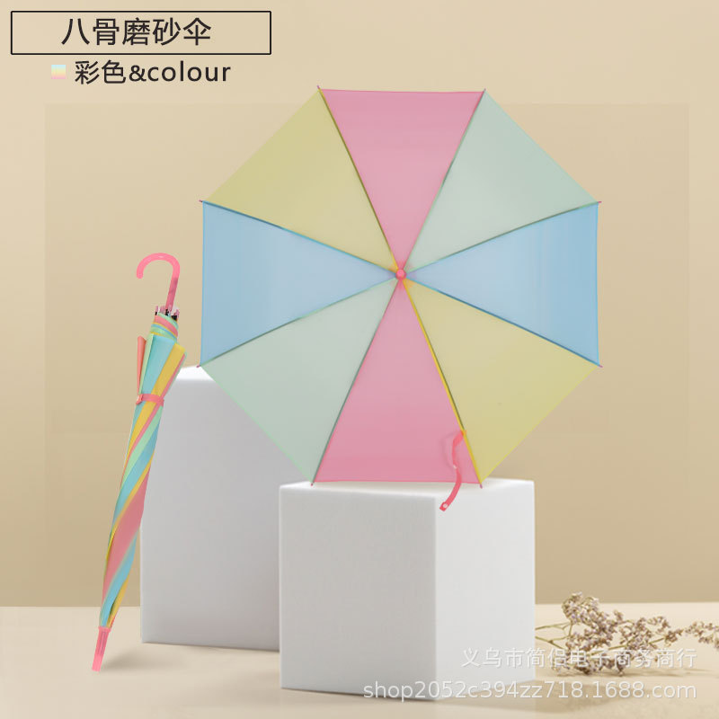 factory direct sales long handle straight rod frosted umbrella automatic color fresh umbrella stall wedding advertising umbrella printed logo Item Picture