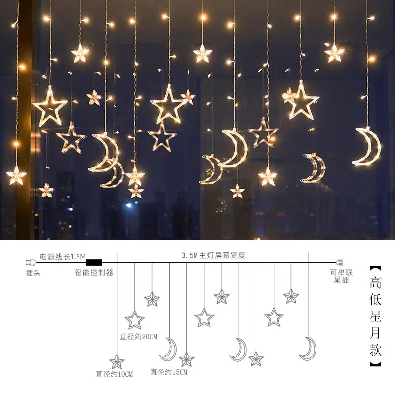 led curtain light colored lantern flashing christmas lights room decoration bell elk christmas tree indoor decoration lights full figure