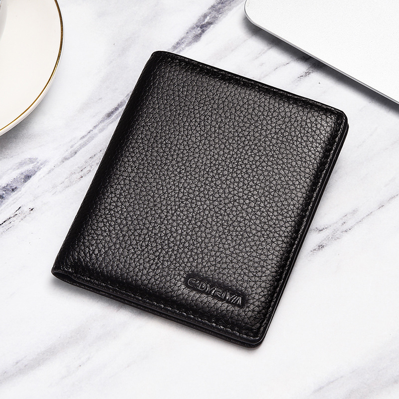 leather wallet men's short 2025 new thin change wallet card holder simple first layer cowhide wallet wholesale Specification drawing