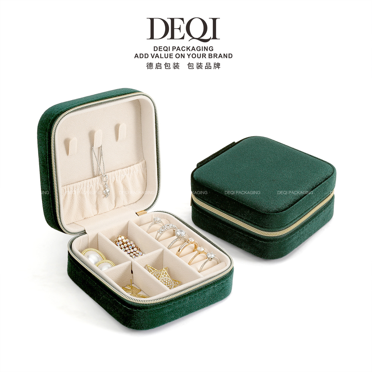 south korea velvet jewelry box mini portable gift box jewelry box high sense Specification drawing