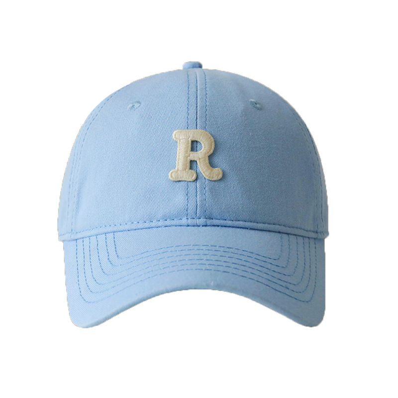 hat alphabet peaked cap men's korean-style all-match curved brim cotton soft top sun hat fashion sporty simplicity women's baseball cap full figure