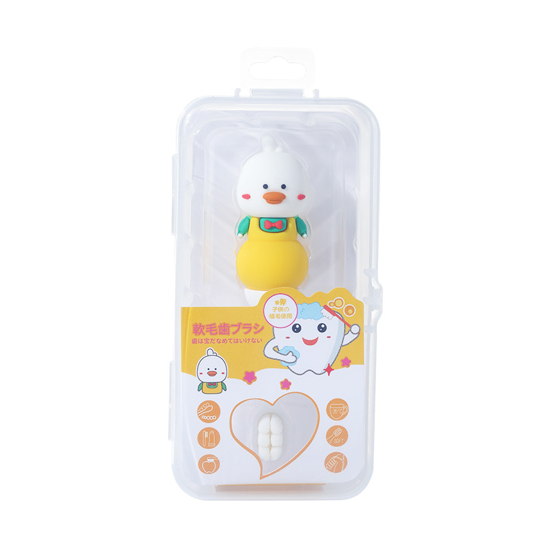 0-3 children's soft-bristle toothbrush yunrou wangenmao silicone non-slip handle cartoon baby toothbrush manufacturer full figure