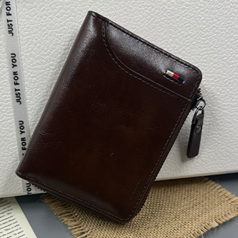 wholesale new men's wallet pu short anti-theft swiping men's wallet multi-functional driving license integrated card holder men full figure