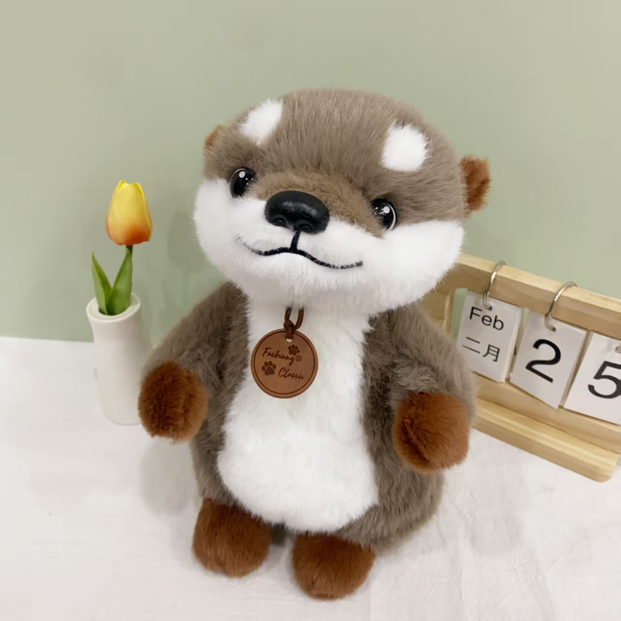 A 25CM cute simulated otter plush doll details Picture