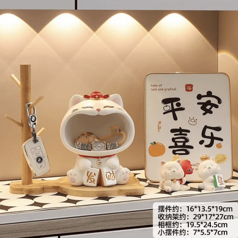 light luxury high-end recruitment big mouth fortune  key storage desktop decoration housewarming new house and living room home decoration gift full figure
