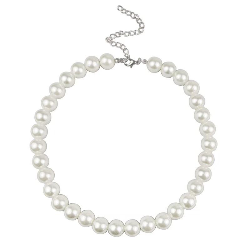 retro fashion pearl necklace for women korean style normcore simple temperamental all-match pearl necklace clavicle chain for women details Picture