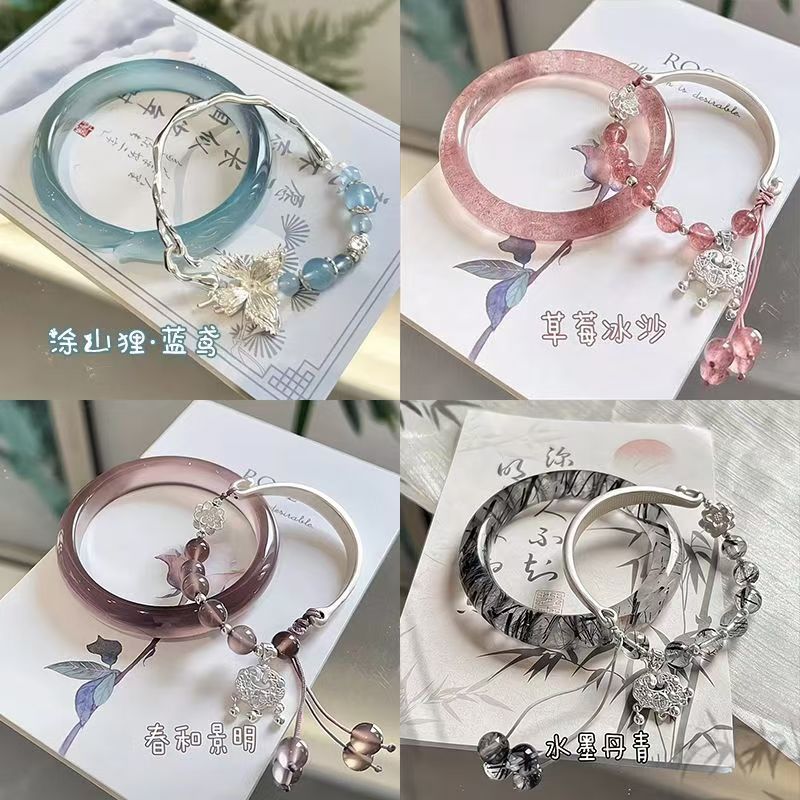 new chinese style fox bracelet safety lock tassel bracelet female niche popular bracelet ancient style cold bracelet full figure