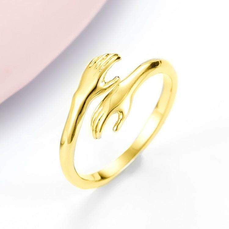 cross-border hot selling s925 sterling silver hug ring for women simple fashion european and american style forefinger ring factory direct sales full figure