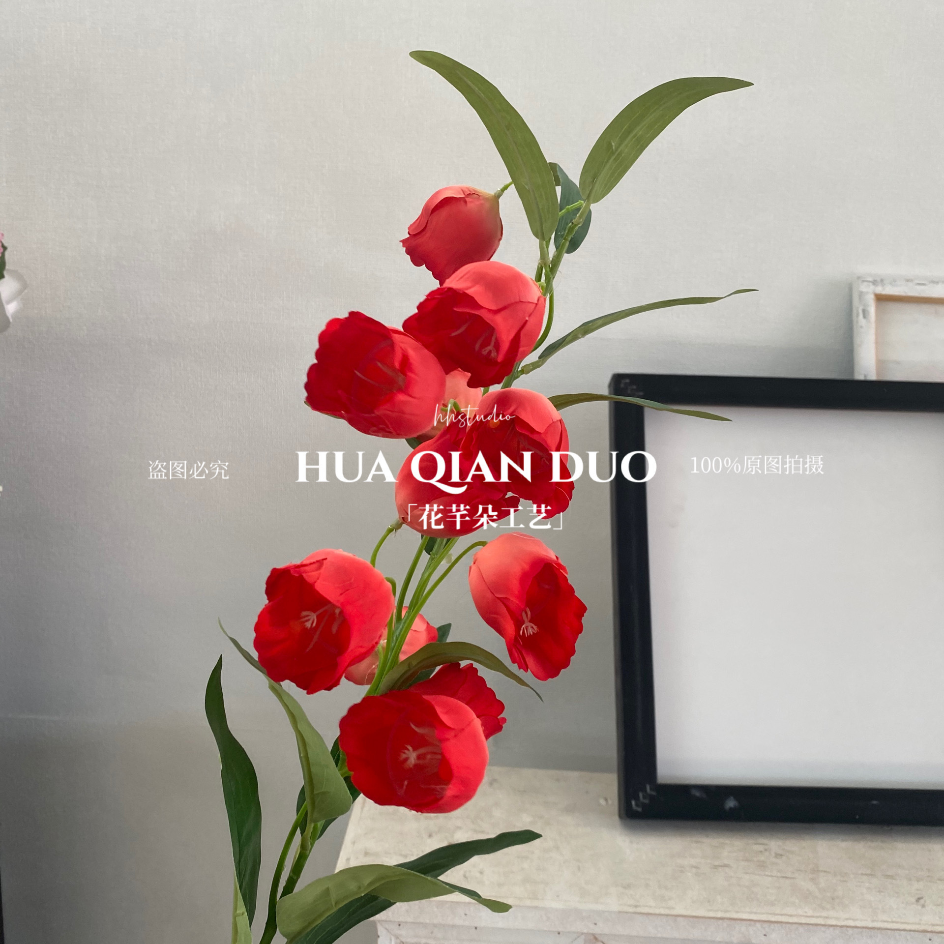 new chinese style red and blue combined artificial flower wedding room scene layout engagement party building wedding flower diy fake flower full figure