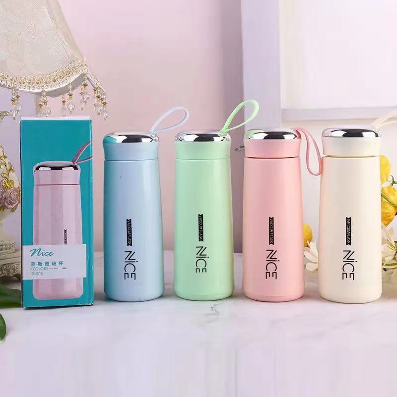 wholesale ness glass creative double layer warm-keeping water cup printing logo advertising cup opening place push gift cup details Picture