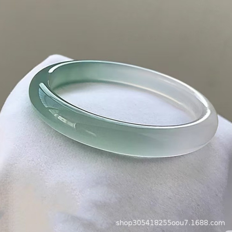 banshan half water qingshan dai ice-like agate chalcedony bracelet transparent oil cyan instead of jade jade bracelet girlfriend gift details Picture