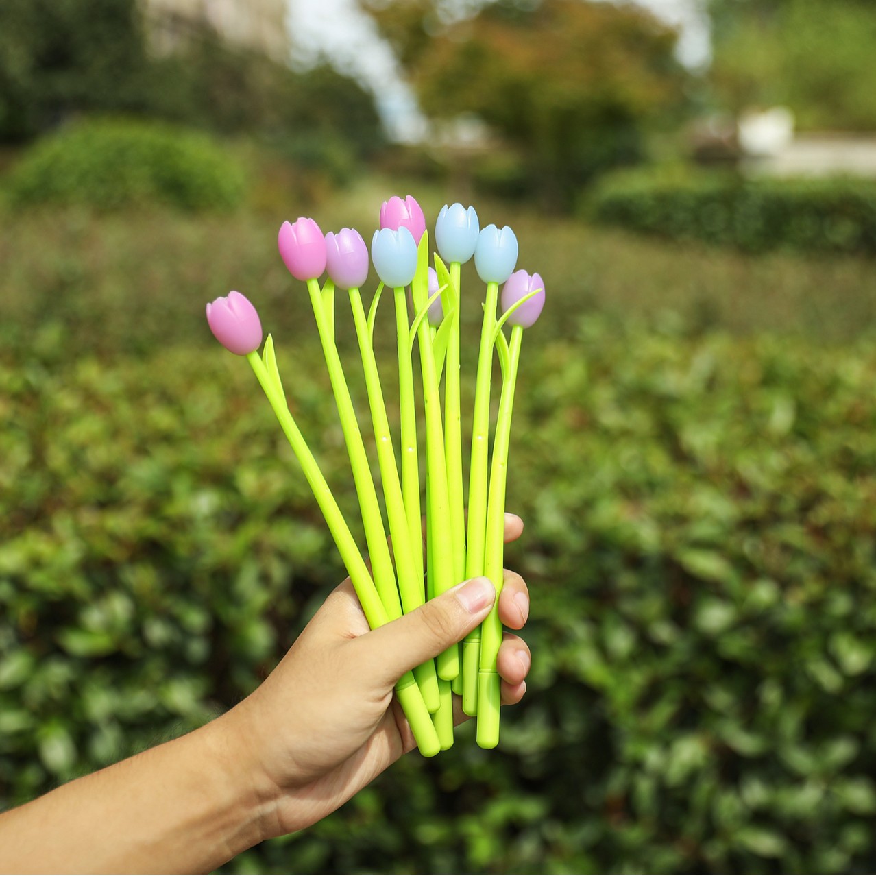tulip gel pen creative light-changing flower pen cute stationery student prize gift writing water-based paint pen Specification drawing