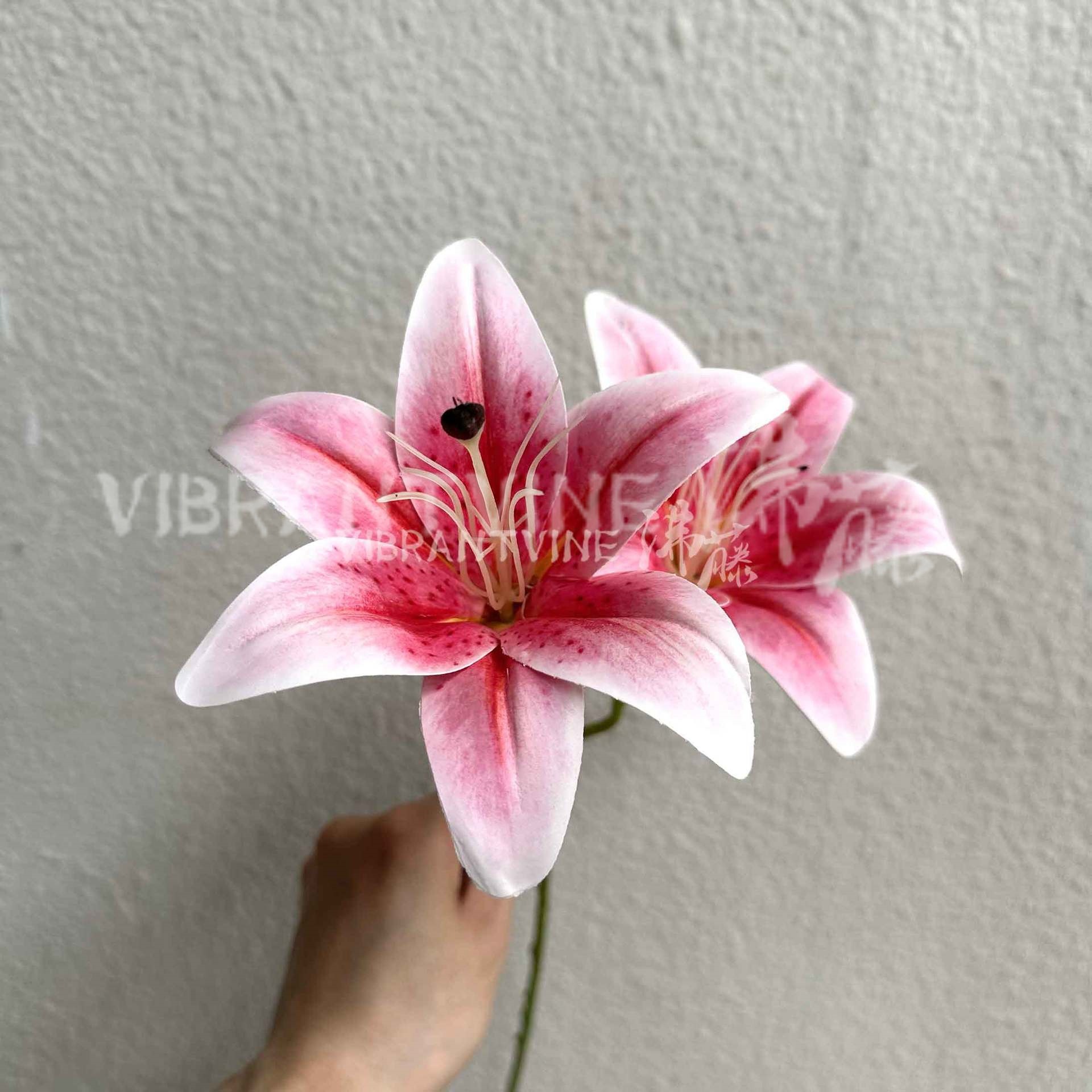 double-headed lily artificial flower bouquet wedding flower wedding decoration flower landscape artificial flower road lead power strip flower details Picture