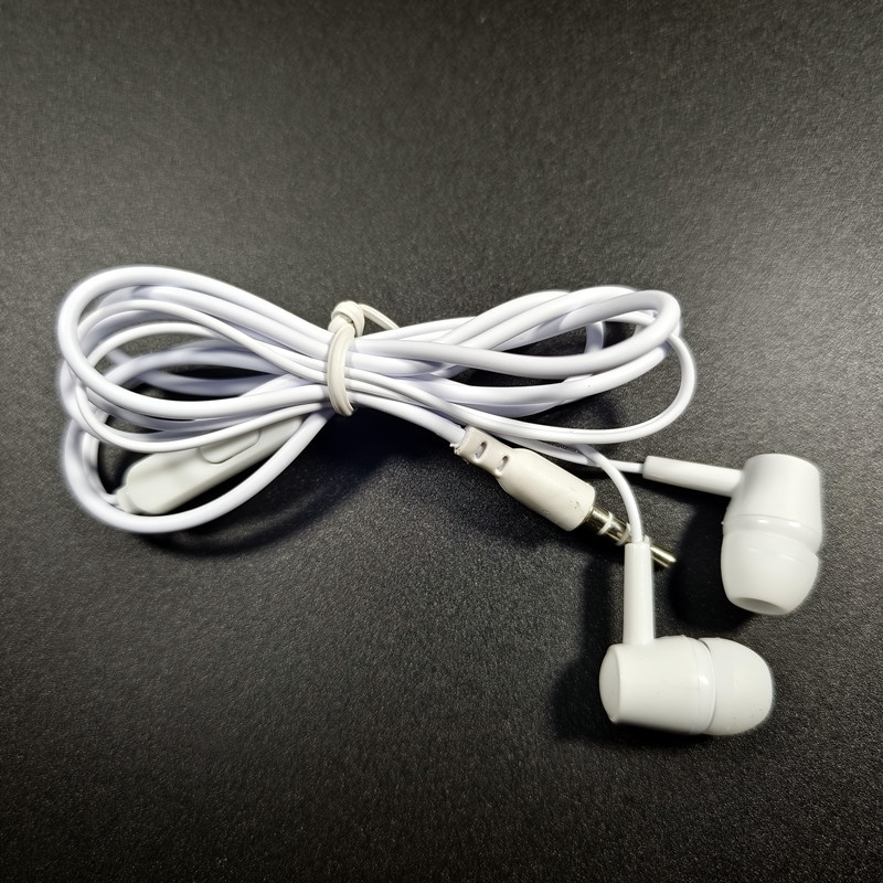 xu19 series wired earphone in-ear cellphone drive-by-wire with mic audio 3.5 round hole flat ear in-ear headphones details Picture