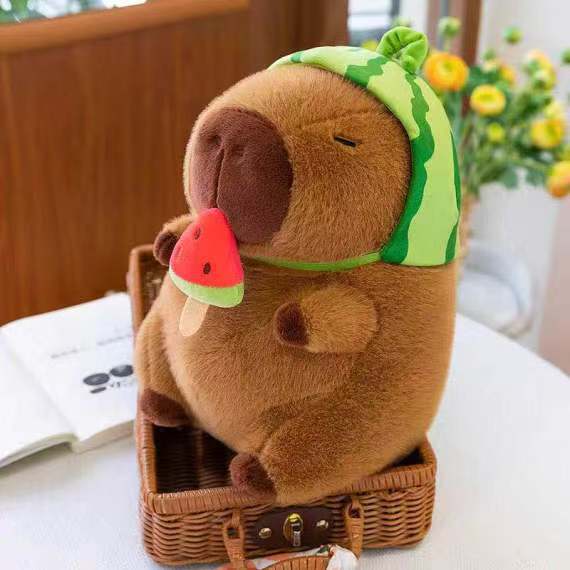capabala capybara doll avocado doll children's plush toys capybara cute creative birthday gift details Picture