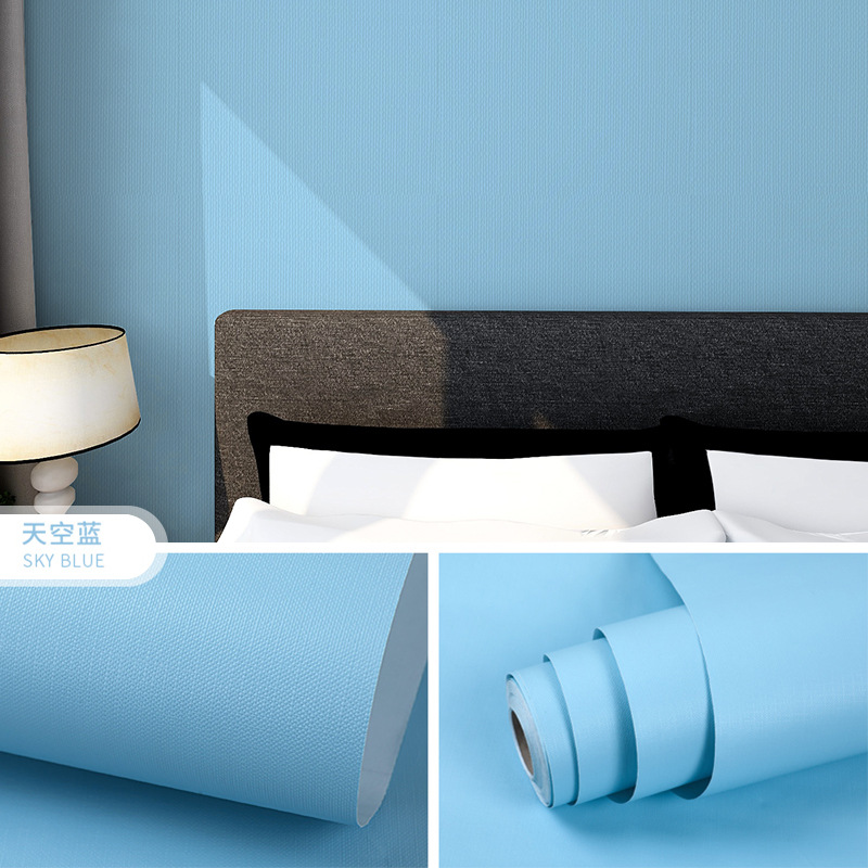 pvc bedroom plain wallpaper self-adhesive thickening wallpaper background wall sticker dormitory rental room self-adhesive wallpaper Specification drawing