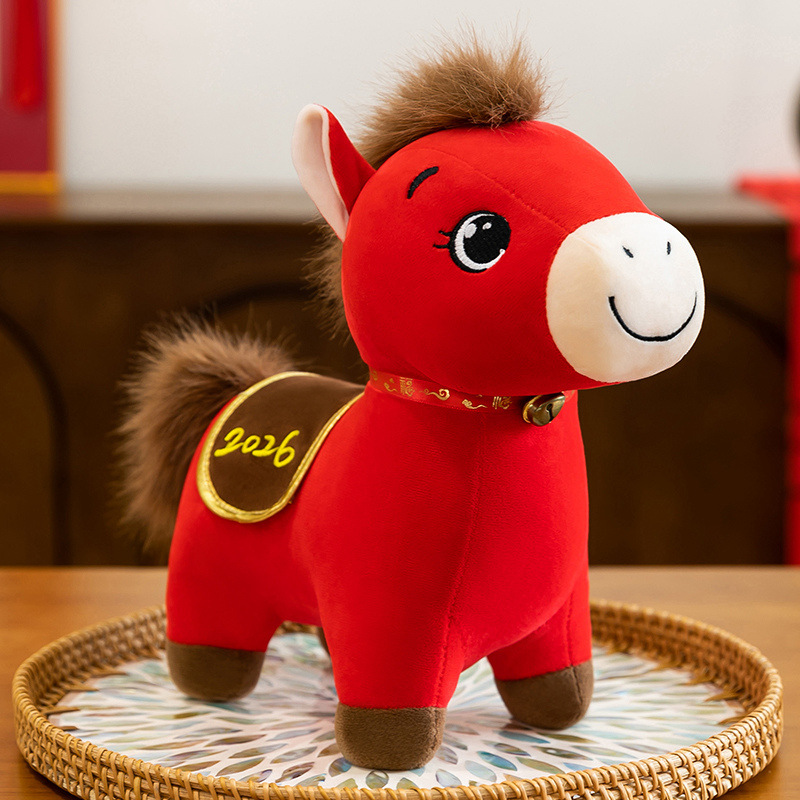 2026 year of the horse mascot doll plush toys chinese zodiac horse ragdoll doll will soon be blessed with gifts full figure