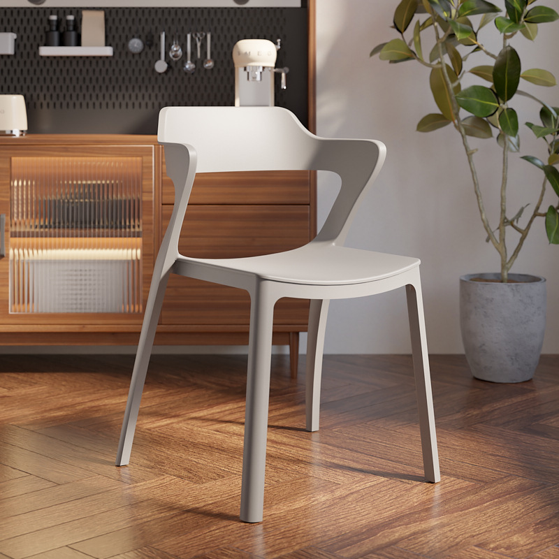 simple advanced chair plastic home dining chair mid-ancient retro leisure chair nordic backrest stool horn dining table and chair Item Picture