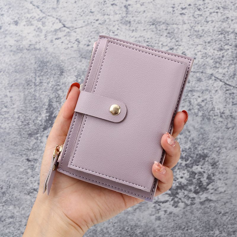 new wallet women's korean-style student coin purse lightweight portable mini version multi-card-slot card holder small zip wallet full figure