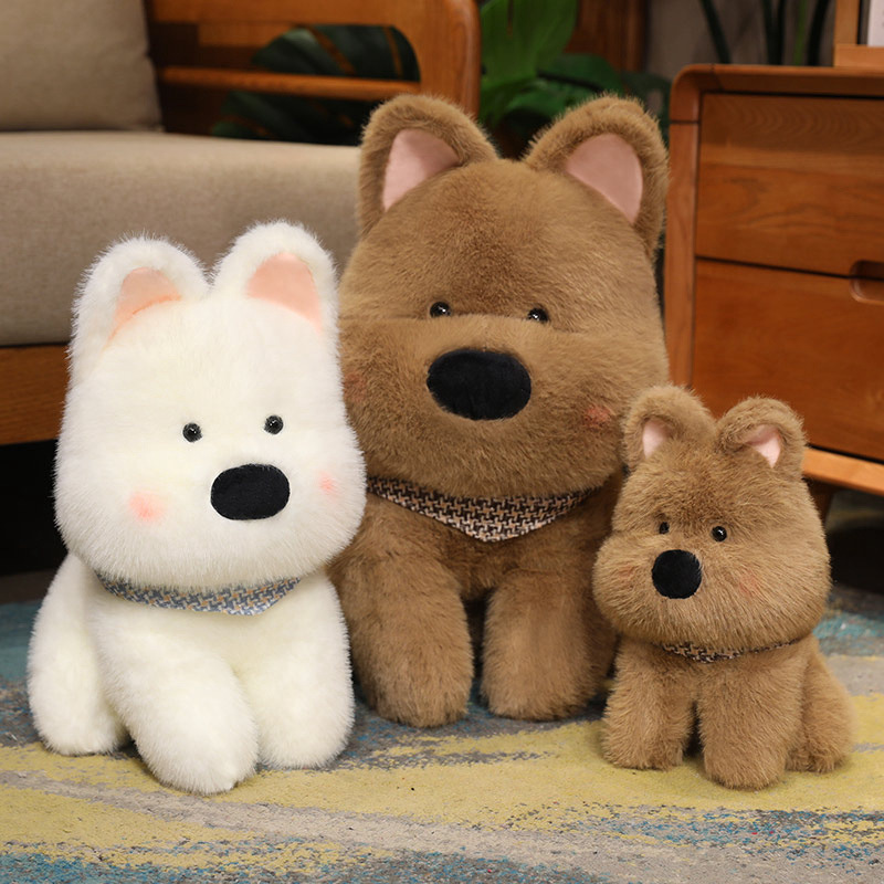 online influencer cute west highland puppy toy children doll plush doll scrawl dog girl birthday gift wholesale Specification drawing