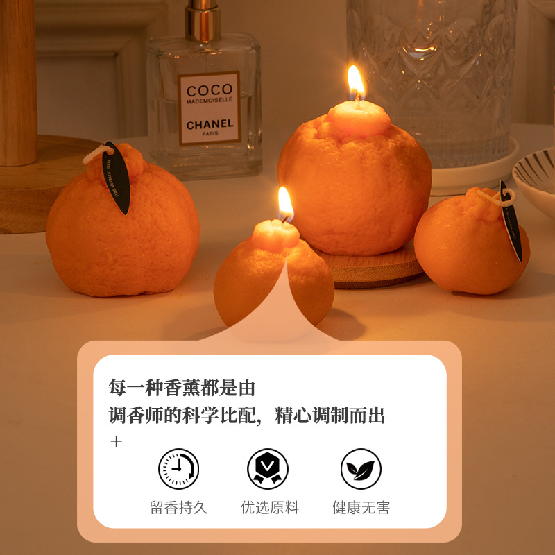 tangerine aromatherapy candle wholesale candle fragrance hand gift handmade emulational fruit shape orange candle Application Scenario