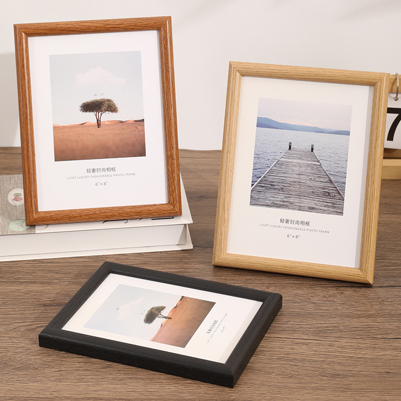 photo frame 6-inch photo frame wholesale empty frame table decoration advanced sense 10-inch a4 creative simple arc wooden puzzle picture frame full figure