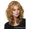 factory in stock foreign trade women's head cover african wig golden brown fluffy small degree of curling hairstyle long curly hair full figure