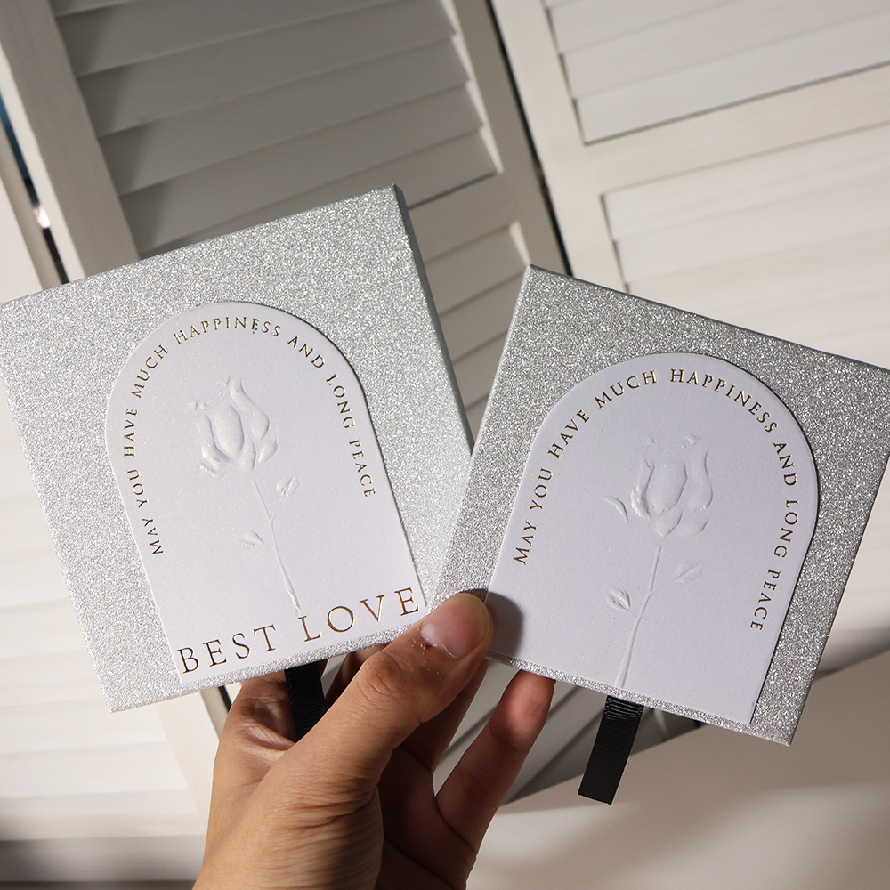 paper space embossed embossed suspension box pe film storage box spot goods can be set ornament packaging bracelet jewelry box details Picture