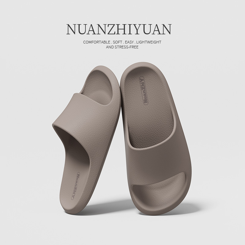 warm edge slippers home indoor summer couple simple comfortable and non-slip wooden floor soft bottom sandals ladies summer Item Picture