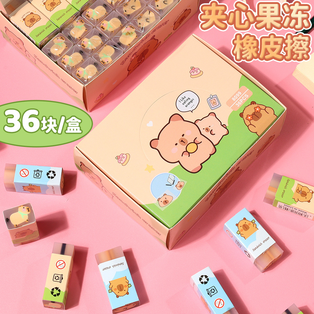 creative capabala eraser for elementary school students cute dandruff-free over clean eraser exam painting eraser stationery Application Scenario