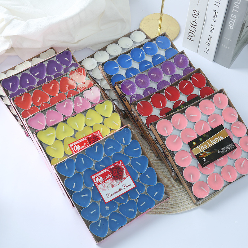 factory wholesale wedding round tealight hotel insulation wax proposal display small candle blessing lighting emergency candle Specification drawing