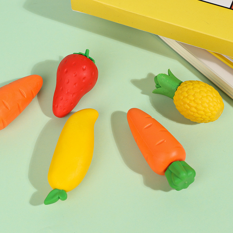 big mac fruit carrot eraser cute eraser clean seamless student dandruff-free eraser creative stationery details Picture