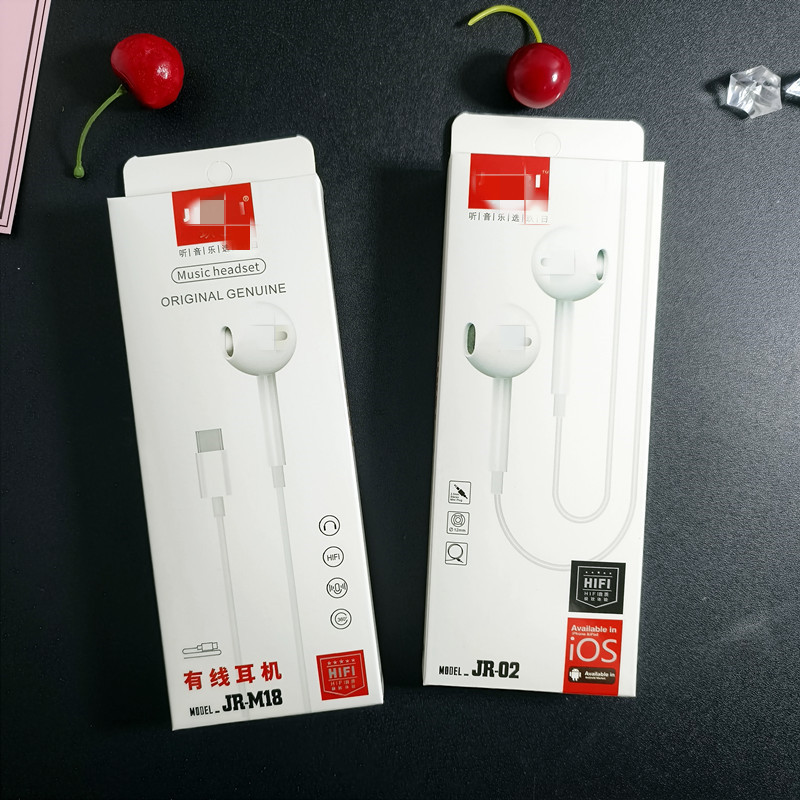 smartphone headset 3.5 round hole/type-c interface wide mouth earphone drive-by-wire with microphone can answer phone calls Specification drawing