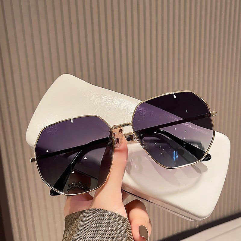 transparent korean all-match sunglasses men's polygon metal driving sunglasses korean fashion beach travel glasses women details Picture