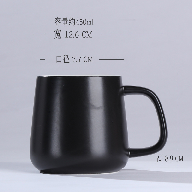 1314 couple ceramic mug with cover spoon coffee cup office water glass advertising activity gift printed logo Specification drawing