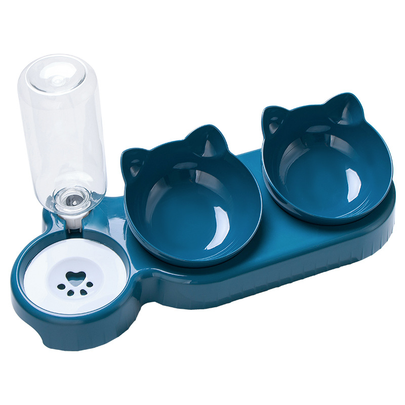 bowl  food basin double bowl cervical spine protection automatic drinking bowl anti-tumble  food rice basin dog pet supplies Item Picture