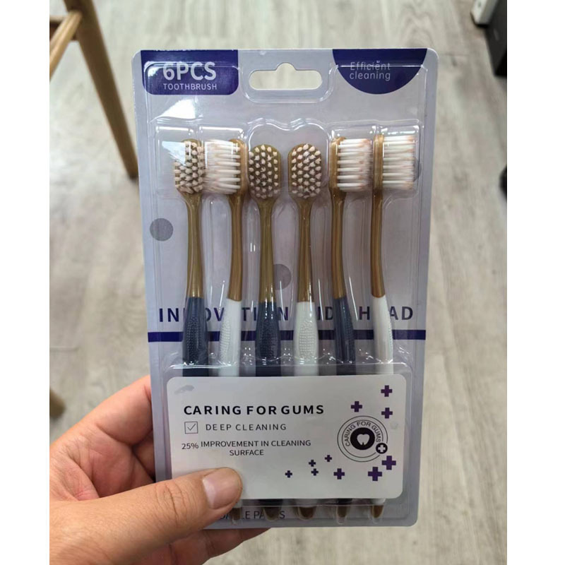[same style as sam supermarket] soft hair adult toothbrush good-looking wide head dense silk soft hair unisex gum care Item Picture