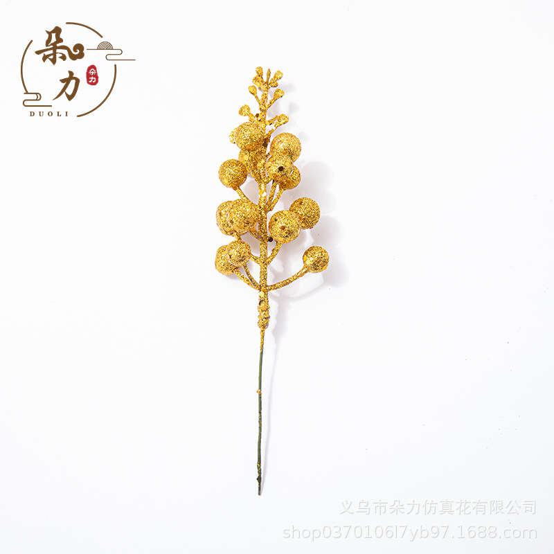 christmas 15 heads gold powder fruit string christmas tree garland rattan shopping mall event birthday wedding party decoration five-pointed star Specification drawing