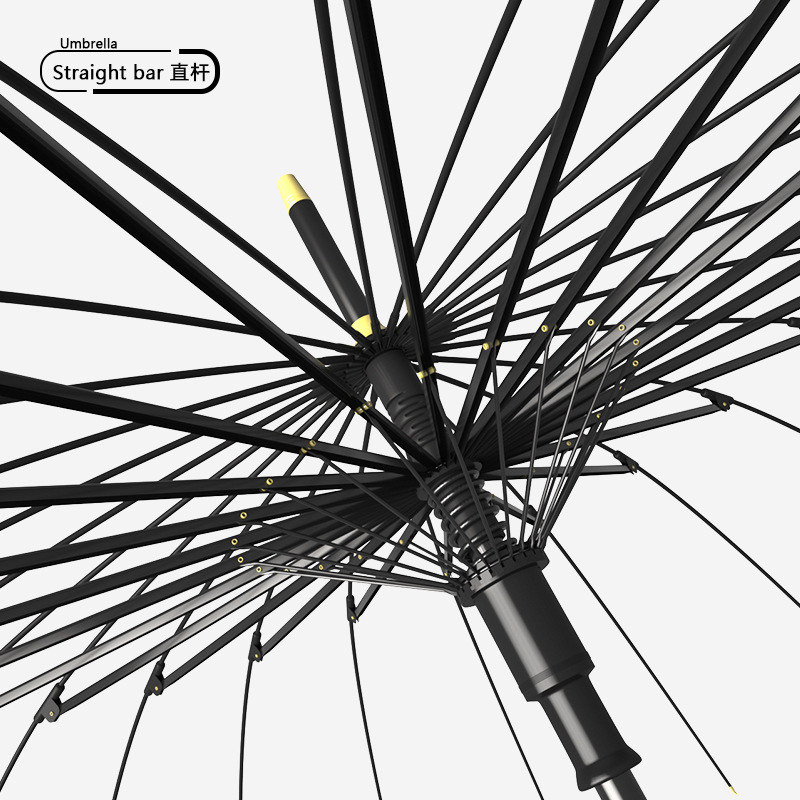 24 framework umbrella self-opening umbrella large large factory large wholesale straight rod long handle umbrella rain and rain dual-use printed logo Specification drawing