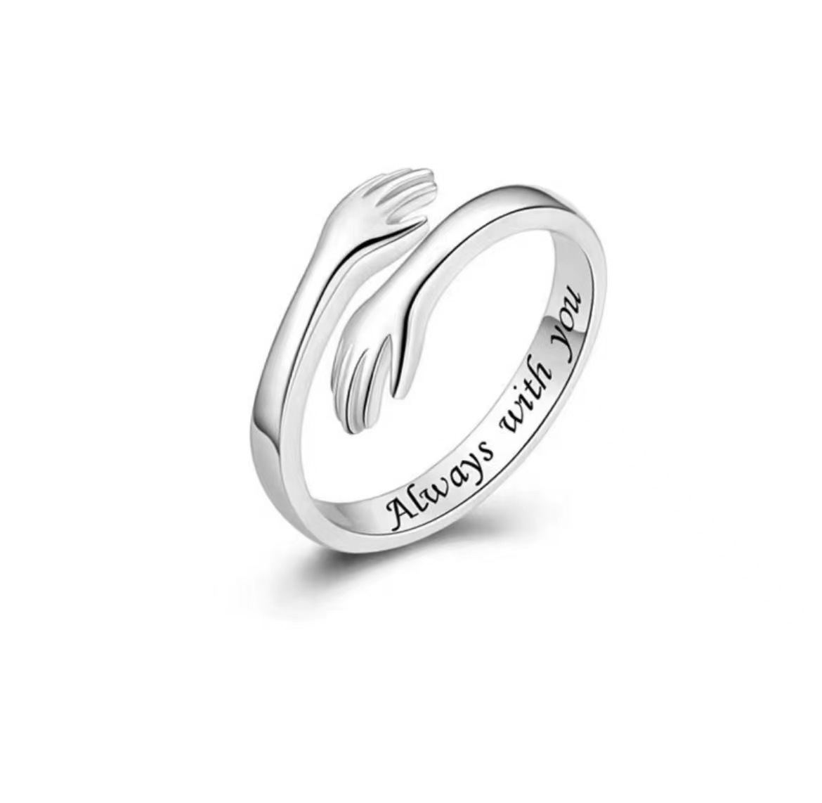 dibo s925 sterling silver hand hug ring women's simple fashion amazon cross-border hot ornament factory wholesale full figure