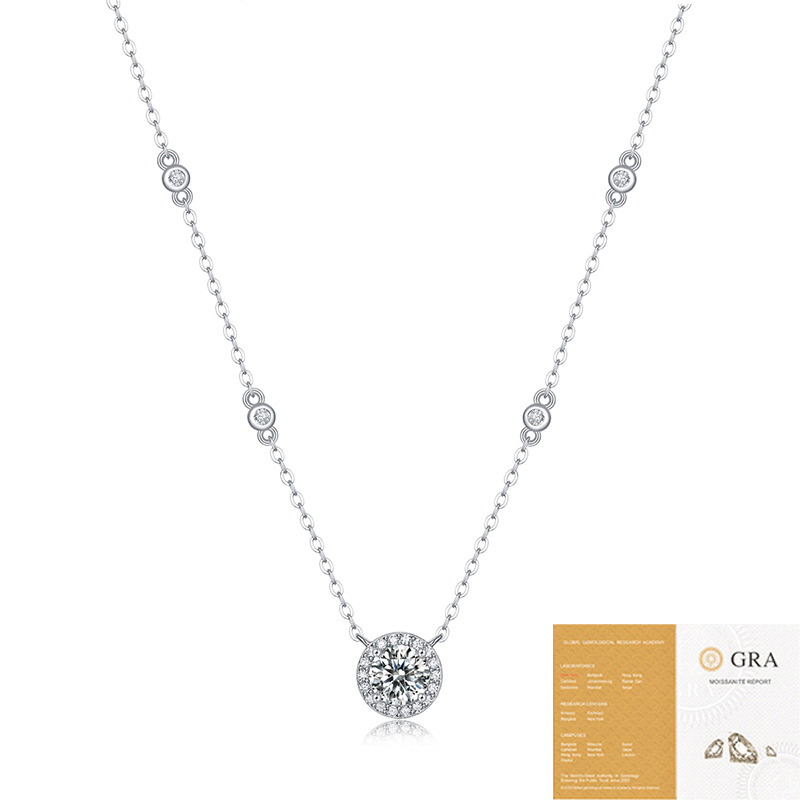 925 silver star pendant fashion short necklace non-fading internet celebrity hot sale moissanite necklace twin advanced full figure