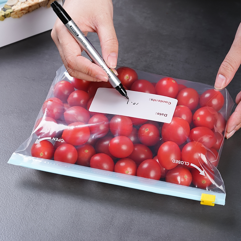 sealed fresh bag food grade zipper slide lock widened design thickened refrigerator frozen cereals buggy bag Specification drawing