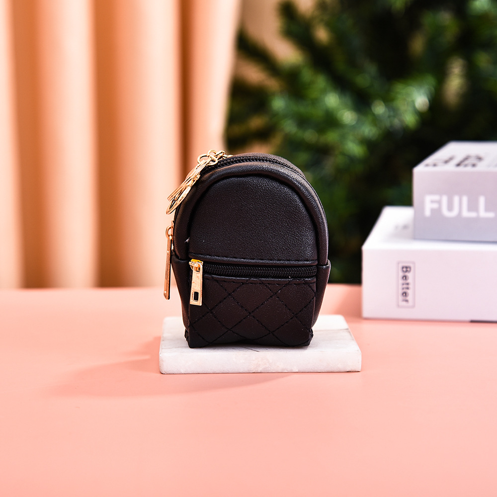 new mini pu purse mini cute little backpack key case data cable lipstick storage bag factory wholesale details Picture