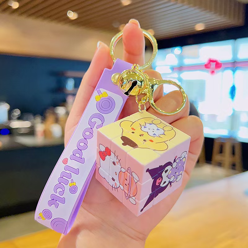 clow m rubik's cube keychain pendant wholesale decompression cartoon little creative gifts schoolbag pendant key chain accessories Specification drawing