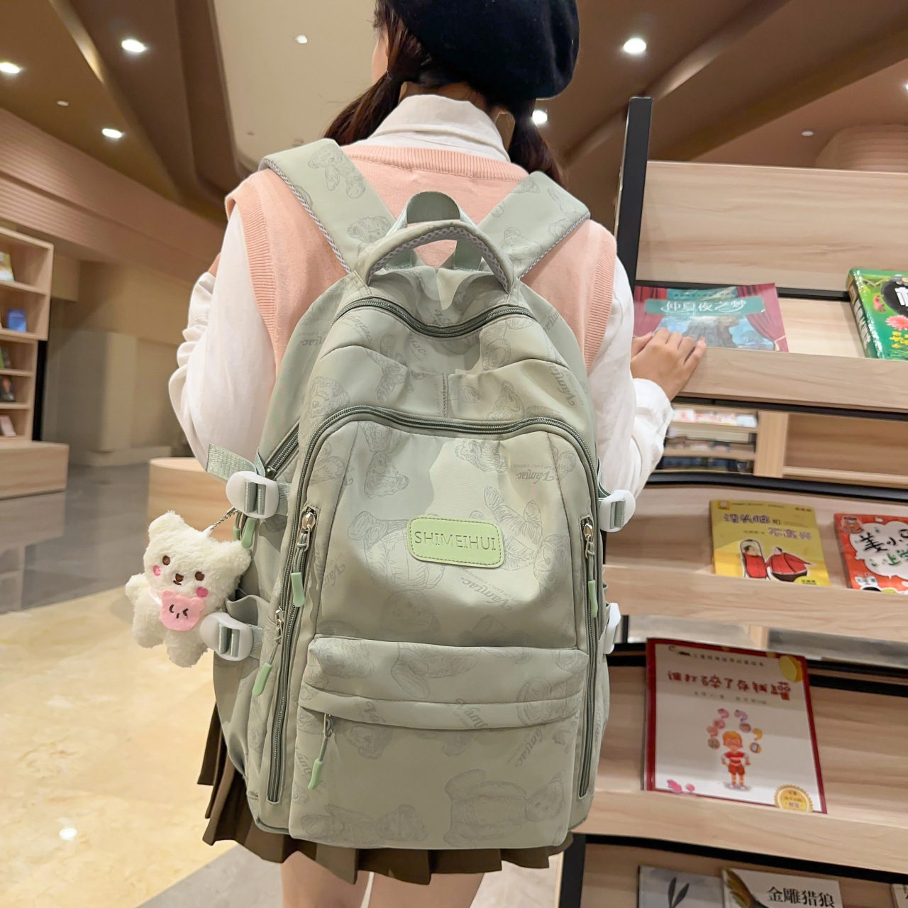 cross-border in stock wholesale backpack male junior high school student trendy large capacity schoolbag female high school student 2024 new full figure