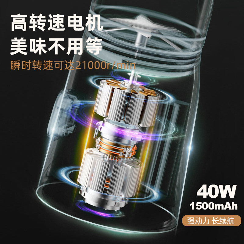 cross-border juicer new portable rechargeable small food supplement ice crushing household multi-functional blender juicer cup Specification drawing