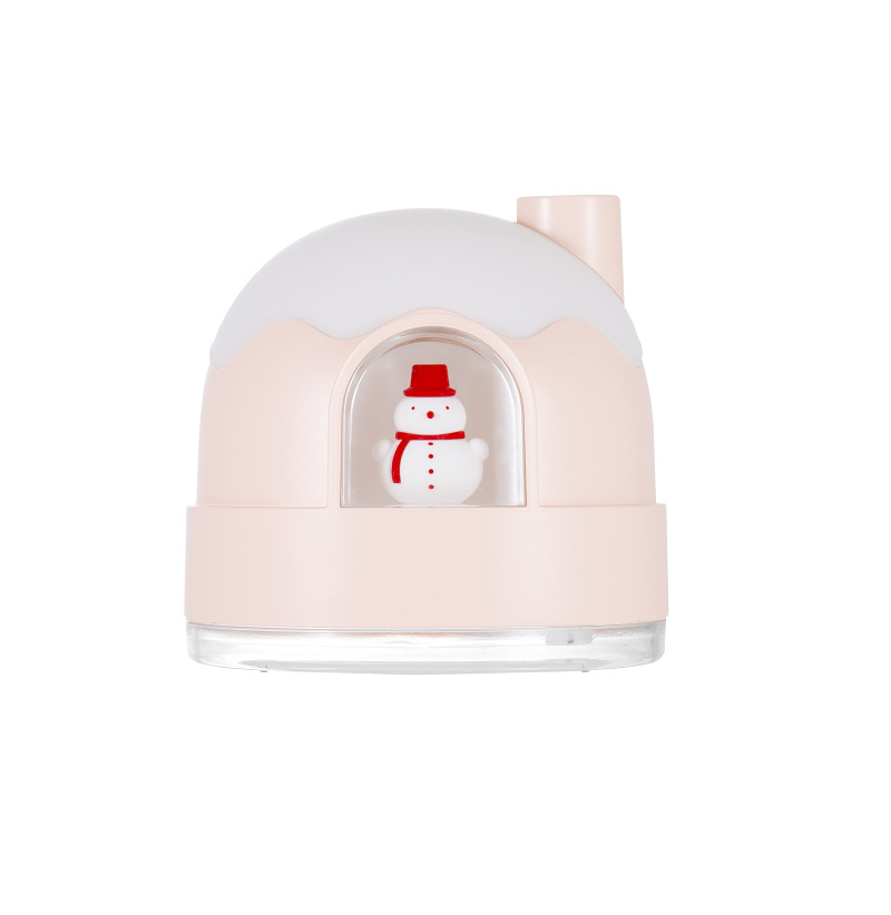 new snow house night light humidifier usb silent bedroom cute desktop air mini hydrating domestic humidifier details Picture